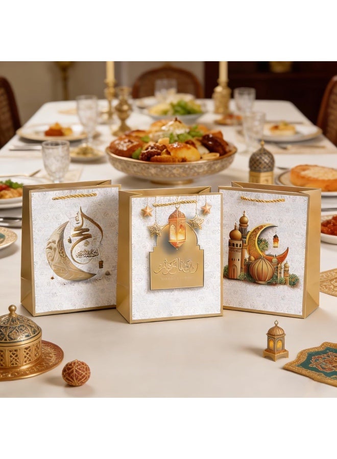 12 PCS Eid Mubarak Paper Gift Bags: 4 Styles Eid Party Decoration Paper Wrapping Bags - Prefect for Ramadan Treat Party Favors Supplies - Image 5